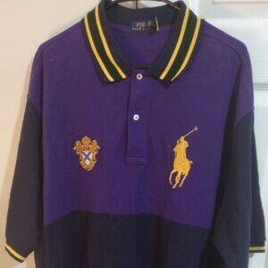 Polo by Ralph Lauren Purple and Black Shirt short Sleeves, Men's Size 2XLT  2TGL
